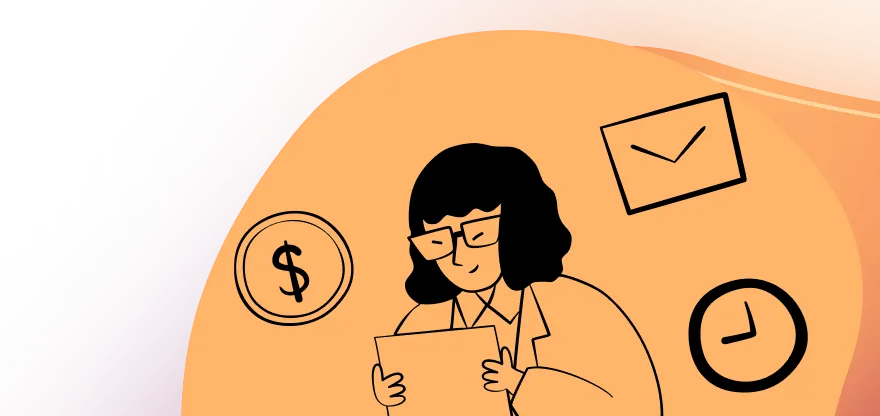 Customer smiling at list